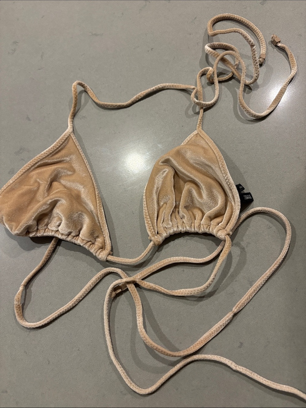Triangl Velvet Bikini Top S